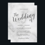 Convites Casamento de Mármore Branco Elegante Clássico<br><div class="desc">Clássico Elegante White Marble Invitation Suite: Convite de casamento com título em fonte moderna de cinza com detalhes de casamento na cinza sans serif moderna em fundo de mármore branco.</div>