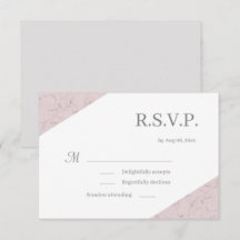 Casamento de Mármore Cinza Rosa Pó Elegante RSVP