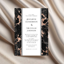 Casamento de Mármore Preto em Rose Gold Elegante
