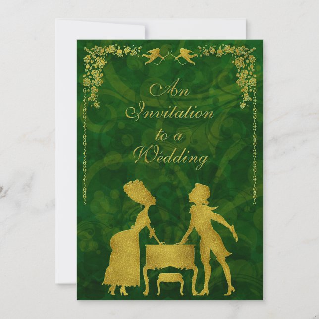 Convites Casamento de Mascarada de Bola Vitoriana Elaborado (Frente)