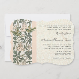 Convites Casamento de Mel Suckle de Pássaros de Amor Vintag