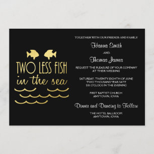 Convites Casamento de menos dois peixes no mar