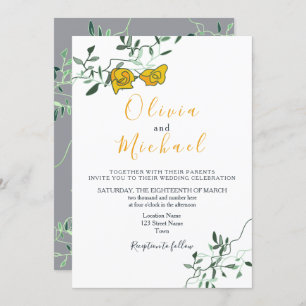 Convites Casamento de Minimonia Floral Moderna