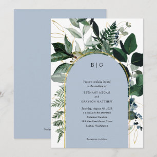 Convites  Casamento de moda de jardim Botânico de Azul Mod