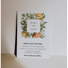 Convites Casamento de Mola Botânica Laranja Grove