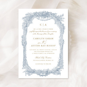 Convites Casamento de Mola de Vintagem Floral Elegante