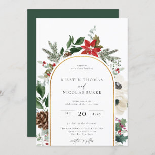 Convites Casamento de Mola Floral Botânica de inverno