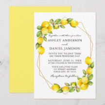 Casamento de Moldes de Aquarela Limões Greenery Ge