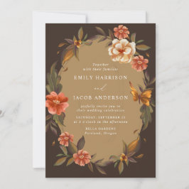 Convites Casamento de Moldura Floral Vintage