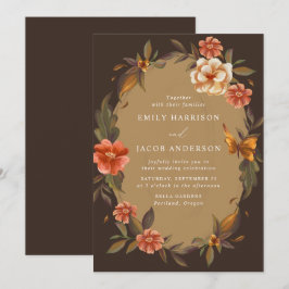Convites Casamento de Moldura Floral Vintage