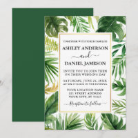 Casamento de Molduras Douradas de Verde Tropical W