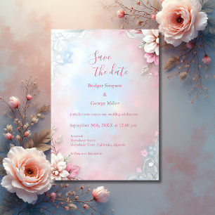 Convites Casamento de Molho Suave de Pastel Brilhante, cor-