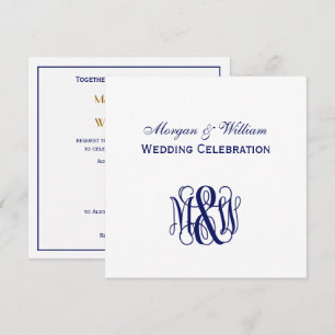 Convites Casamento de Monograma B&G DIY BG de Script de Vin