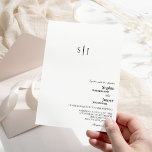 Convites Casamento de Monograma Clássico Moderno<br><div class="desc">Este convite de casamento clássico do monograma moderno é perfeito para o seu elegante casamento moderno. Esta design apresenta uma caligrafia simples preta em um fundo branco brilhante neutro para combinar com o seu casamento tradicional clássico ou o casamento de boho minimalista no primavera, verão, outono ou inverno. Por favor,...</div>
