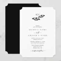 Casamento de Monograma da Borboleta Branca Minimal