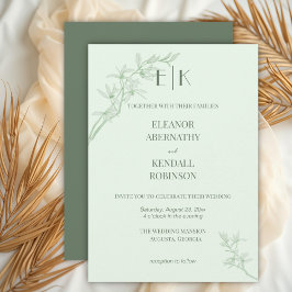 Convites Casamento de Monograma da Flor do eterno