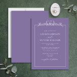 Convites Casamento de Monograma de Borda Floral de lavanda<br><div class="desc">Apresentando a Lavanda do Monograma de Casamento de Fronteira Floral! Este convite de casamento moderno apresenta uma bela borda monográfica desenhada à mão, com uma linha floral de arte, com caligrafia manuscrita para um toque único e elegante. Perfeito para qualquer núpcias de primavera ou verão, este convite certamente impressionará seus...</div>
