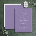 Convites Casamento de Monograma de Caligrafia de Lavanda El<br><div class="desc">Seu casamento dá palco para uma celebração única, e tudo começa com o convite perfeito. Este Convite De Casamento Da Caligrafia Lavanda Elegante Exude elegância sem esforço e sofisticação do eterno. Feito com caligrafia moderna, esta carta tem um olhar artístico que certamente agradará até o mais discernimento de seus convidados....</div>