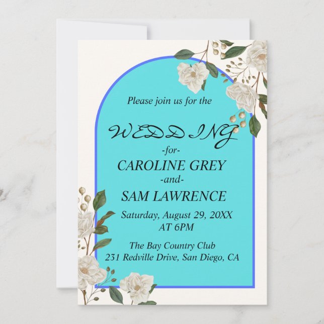 Convites Casamento de Monograma de Caligrafia Elegante (Frente)