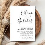 Convites Casamento de Monograma de Caligrafia Moderna Mínim<br><div class="desc">Cartão de Convite para Casamento Simples e Minimalista do Script de Caligrafia Moderna Monograma. Apresentando um nome monográfico enorme em um script de fontes de letras maiúsculas elegante, em preto e branco. Personalize o convite com um texto personalizado simples e elegante, incluindo os nomes dos casais e todos os detalhes...</div>