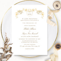 Casamento de Monograma de Encantamento Dourado e B