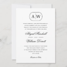 Casamento de Monograma de Foto Branca Preta