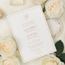 Convites Casamento de Monograma de Script de Caligrafia Dou