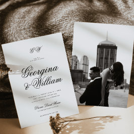 Convites Casamento de Monograma de Script Minimalista Moder