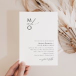 Convites Casamento de Monograma de Script Minimalista Whims<br><div class="desc">Este convite de casamento monograma minimalista e caprichoso é perfeito para o seu casamento clássico, simples, preto e branco e moderno. A design apresenta uma caligrafia elegante, delicada e romântica escrita à mão com tipografia formal do chique. O olhar vai correr bem em qualquer época de casamento: primavera, verão, outono...</div>