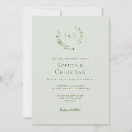 Convites Casamento de Monograma de Verdadeiro Solo