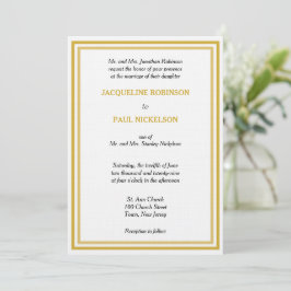 Convites Casamento de Monograma Dourado Branco