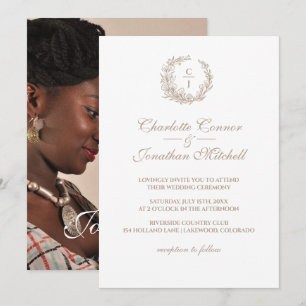 Convites Casamento de Monograma e Casal Elegante