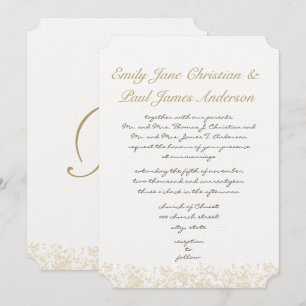 Convites Casamento De Monograma Elegante De Folha Rosa Escu