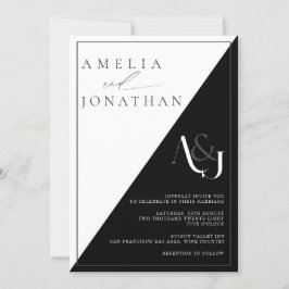 Convites Casamento de Monograma Elegante Moderno