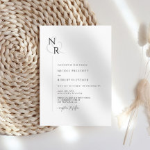 Casamento de Monograma Elegante Moderno Negro e Br