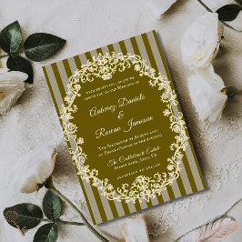Convites Casamento de Monograma Floral Vintage Romântico