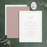 Convites Casamento de monograma formal de Rosa simples empo<br><div class="desc">Bem-vindo ao dia mais importante da sua vida! Seu dia de casamento! Você sonhava com esse dia desde que era uma garotinha e agora está finalmente aqui. O Convite Formal de Monograma Simples e Dusty Rosa é a forma perfeita de começar sua jornada ao casamento. Esta tendência e este convite...</div>