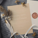 Convites Casamento de Monograma Mínimalista de Tan Formal E<br><div class="desc">Anuncie seu dia especial com sofisticação de eterno usando minha Design de Casamento de Monograma Elegante Tan Minimalista. Apresentando um design elegante e um monograma clássico no verso, ele define o tom para uma celebração inesquecível. Elevem seu casamento com estilo sem esforço e refinamento. Entre em contato se tiver alguma...</div>