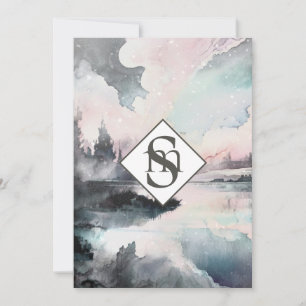 Convites * Casamento de Monograma RSVP de Montanhas AR26 Ru