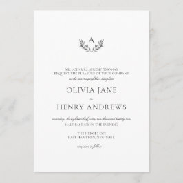 Convites Casamento de Monograma Simples de Olivia Elegant