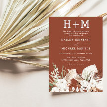 Casamento de Monograma Terracotta Boho Branco