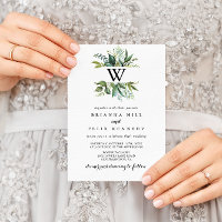 Casamento de Monograma Tropical Greenery Calliogra