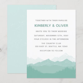 Convites Casamento de Montanha Clássica Simples