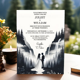 Convites Casamento de Montanha com Nuvens do Rio Rain