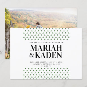Convites Casamento de Montanha de Triângulo Árvore  