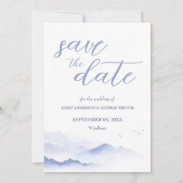 Convites Casamento de montanhas e pássaros azuis salvar a d