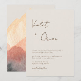 Convites Casamento de Montanhas Escritas Mão Elegantes