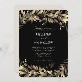 Convites Casamento de Moody Greenery Black & Beige