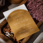 Convites Casamento de mostarda amarelo-mostarda com cartaz<br><div class="desc">O convite para casamento do Arch Moderno e detalhes com o Código QR nas costas em tons de amarelo-mostarda,  laranja-arenoso e cores ocre. Entre em contato comigo se precisar de itens adicionais.</div>