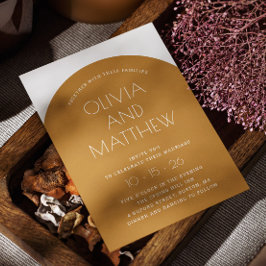 Convites Casamento de mostarda amarelo-mostarda com cartaz 